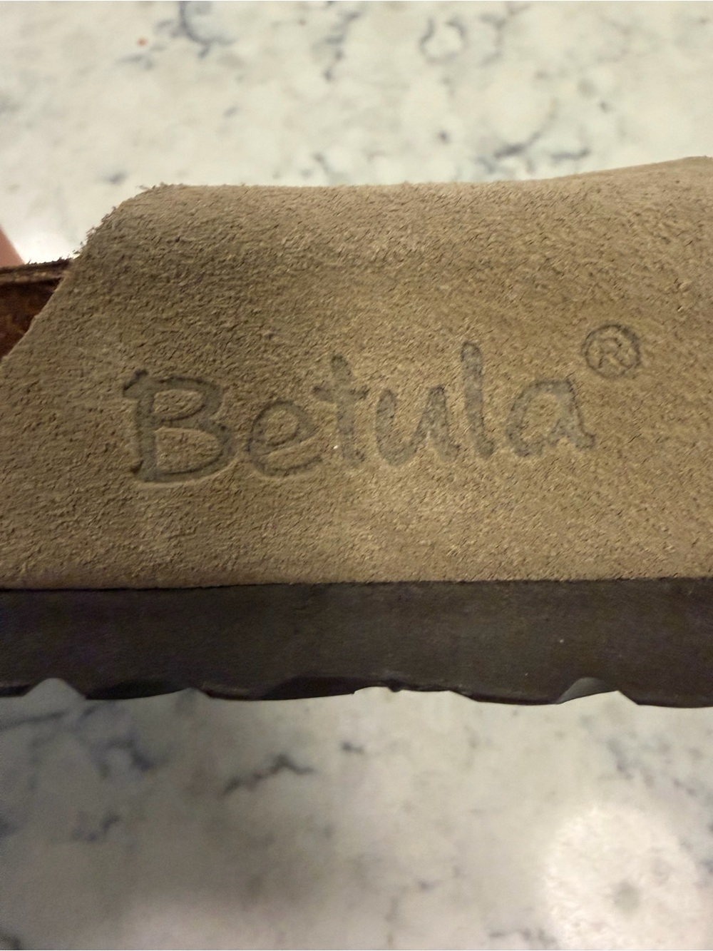 Birkenstock Taupe Suede Two-Strap Sandals - Picture 4 of 5
